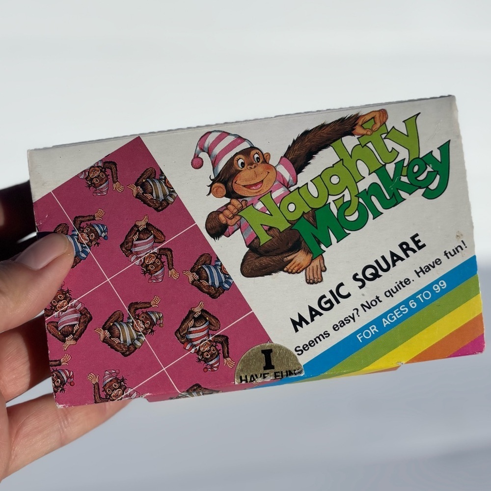 Naughty Monkey Magic Square Puzzle 1970s Retro Game